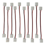 10 Emendas Jumper Conector 2 Vias Para Fita Led 8mm Smd3528 Cor Vermelho E Preto