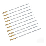 10 Espetos Churrasco 85cm Lamina 21mm Reforçado Aço Inox