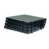 10 Estrado Deck Piso Palete Plástico Modular 50x50cm Preto