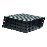 10 Estrado Deck Piso Palete Plástico Modular 50x50cm Preto