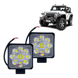 10 Farol Quadrado Led Milha Longo Alcance Caminhão 27w