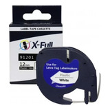 10 Fitas 91201 91201t Compatível Dymo Letratag Plastica Bran