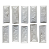 10 Forma 3d Tijolo Rock Face 24x8 Abs 2mm Molde Para Gesso c