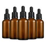 10 Frasco Gotejador Conta Gotas Vidro Âmbar 30ml Tampa Preta