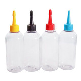10 Frasco Plástico Para Refil De Tinta 100 Ml Bico Aplicador