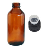 10 Frascos Âmbar Marrom De Vidro 200 Ml C Tampa E Batoque