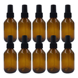 10 Frascos De Vidro Âmbar 120ml C Válvulas Spray Borrifador