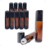 10 Frascos Vidro grosso 10ml Rollon Âmbar Óleos Essenciais