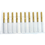 10 Fresa Aço Duro Titânio 3 Mm Router Cnc Corte Desbaste 418