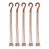 10 Hastes Alças Marrom Pendurador De Vasos Cuias Planta 45cm
