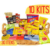 10 Kit Cesta Café Da Manhã Individual Melhor Marca 30 Itens
