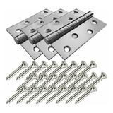 10 Kit De 3 Dobradiças Inox 304 Escovado 4pol C Rolamento