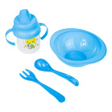 10 Kit Refeição Infantil Colorido 4 Peças Revenda No Atacado