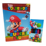 10 Kit Revistinha Colorir Super Mario Giz Cera Personalizado