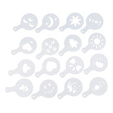 10 Kits 16 Moldes Stencil Barista Decorar Café Bolo Cupcake