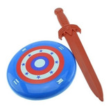 10 Kits Escudo Com Espada Capitão Heróis Brinquedo Infantil