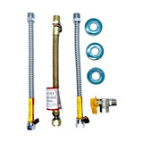 10 Kits Instalação Aquecedor De Água A Gás Flexível De 40cm