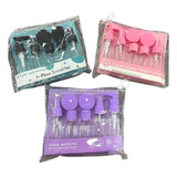 10 Kits Organizador Necessaire 7 Frascos Viagem Atacado