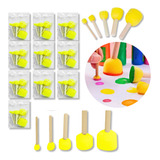 10 Kits Pincel Espuma Esponja Pintura Batedor Artes Tintas