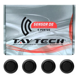 10 Kits Sensor De Estacionamento Ré 4 Sensores Preto Fosco