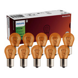 10 Lâmpada Philips Amarela Py21w 24v Bau15s Lanterna E Pisca
