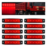 10 Lanterna Lateral Caminhão Trailer Barcos Baú 6 Leds 24v
