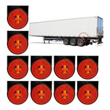 10 Lanterna Lateral Led Caminhão Carreta C suporte Amarela G