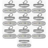 10 Lanterna Placa Degrau Teto Baú 2 Led Caminhão Ônibus 12v