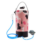 10 Litro Camping Shower Bag Água Saco Com Bomba Cor De Rosa