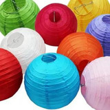 10 Luminária Oriental Colorida De Tecido 40cm Decoração