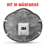 10 Mascaras Respirador Pff2 8023 3m Carvão Ativado C Valvula