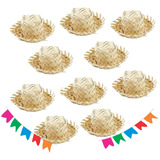 10 Mini Chapéu Miniatura Chapeuzinho Palha Festa Junina