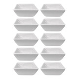 10 Mini Finger Food Quadrado De Porcelana 35ml Molhos Pate