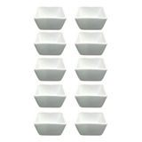 10 Mini Finger Food Quadrado De Porcelana 90ml Ref 368