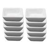 10 Mini Finger Food Quadrado De Porcelana Ref 367