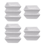 10 Mini Finger Food Quadrado De Porcelana Ref 367
