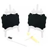 10 Mini Lousa Preta Plástica Com Cavalete Plástico Para Decoração De Festas- Mimos- Lembrancinhas E Buffet -Branco-