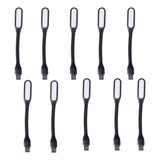 10 Mini Luminária Led Usb Flexível Para Leitura De Livros
