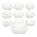 10 Mini Porta Joias Redondo 4 5cm Porcelana Branca