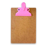 10 Mini Pranchetas Rosas Mdf 148x210mm Com Porta Caneta