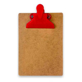 10 Mini Pranchetas Vermelhas Mdf 148x210mm Com Porta Caneta