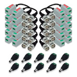 10 Pares Video Balun Parafuso Cftv 10 Conectores P4 Macho
