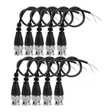 10 Pces 20 Power Bnc Plug Fio Para Câmera De Bnc Monitor