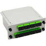 10 Pçs Cassete Splitter Óptico 1x16 Conector Sc apc verde 