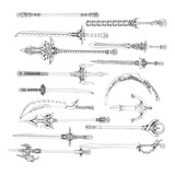 10 Pçs Chaveiro Brinquedo Liga Espada Cenas Em Miniatura
