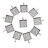 10 Pcs Pendant Bandeja Em Espaços Em Bezel Settings