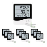 10 Pçs Relógio Temperatura Umidade Termo higrômetro Digital