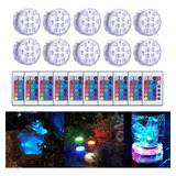 10 Pcs Rgb Led D água Controle Remoto Aquário Festa Piscinas