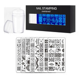 10 Pçs set Pratos De Estampagem De Unha Com Silicone Clear