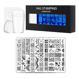  10 Pçs set Pratos De Estampagem De Unha Com Silicone Clear
